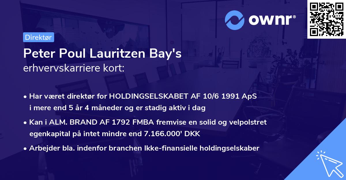 Peter Poul Lauritzen Bay's erhvervskarriere kort