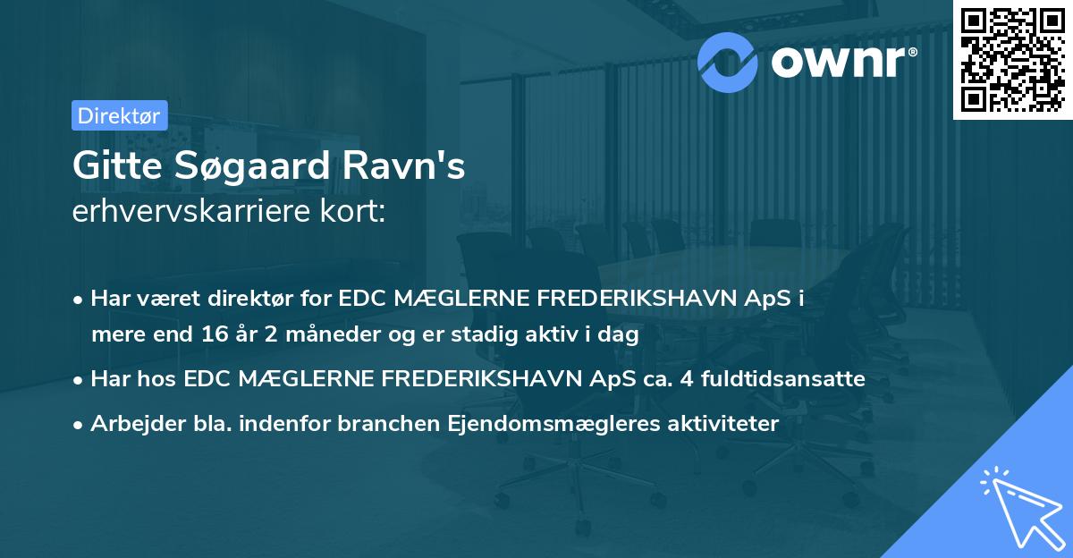 Gitte Søgaard Ravn's erhvervskarriere kort