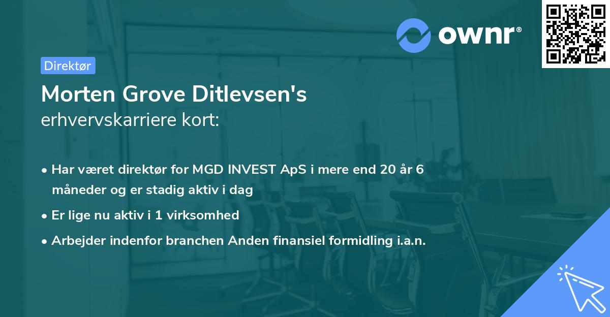 Morten Grove Ditlevsen's erhvervskarriere kort