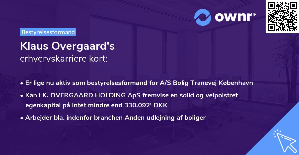 Klaus Overgaard's erhvervskarriere kort