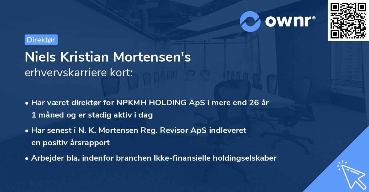 Niels Kristian Mortensen's erhvervskarriere kort