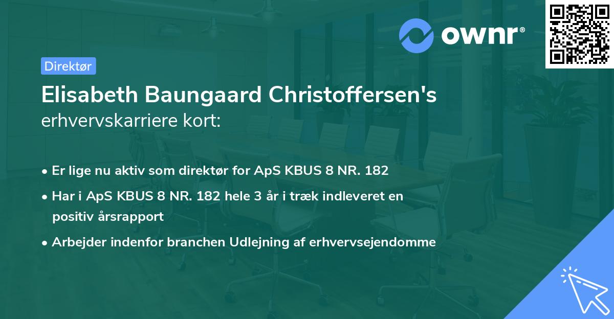 Elisabeth Baungaard Christoffersen's erhvervskarriere kort