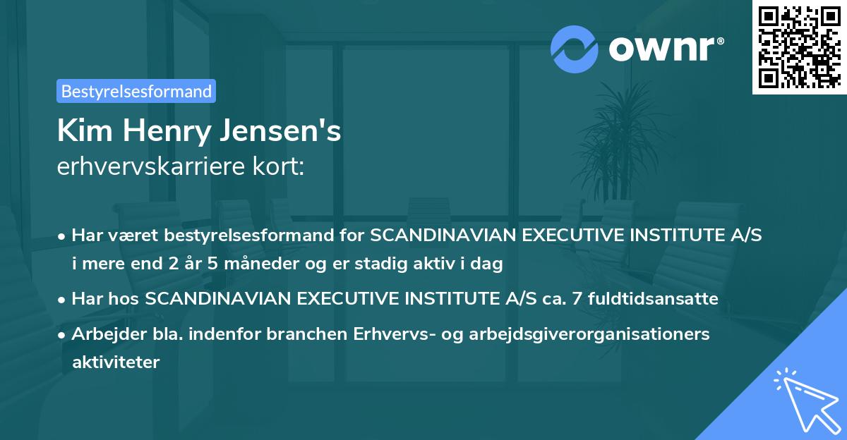 Kim Henry Jensen's erhvervskarriere kort