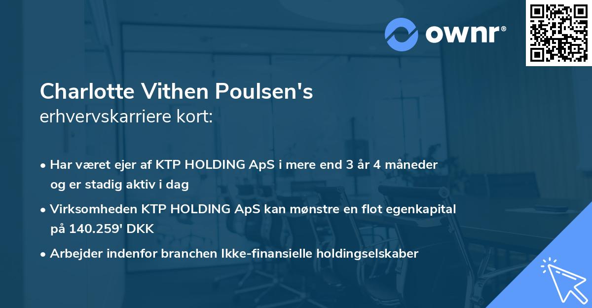 Charlotte Vithen Poulsen's erhvervskarriere kort