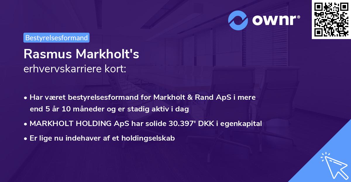 Rasmus Markholt's erhvervskarriere kort