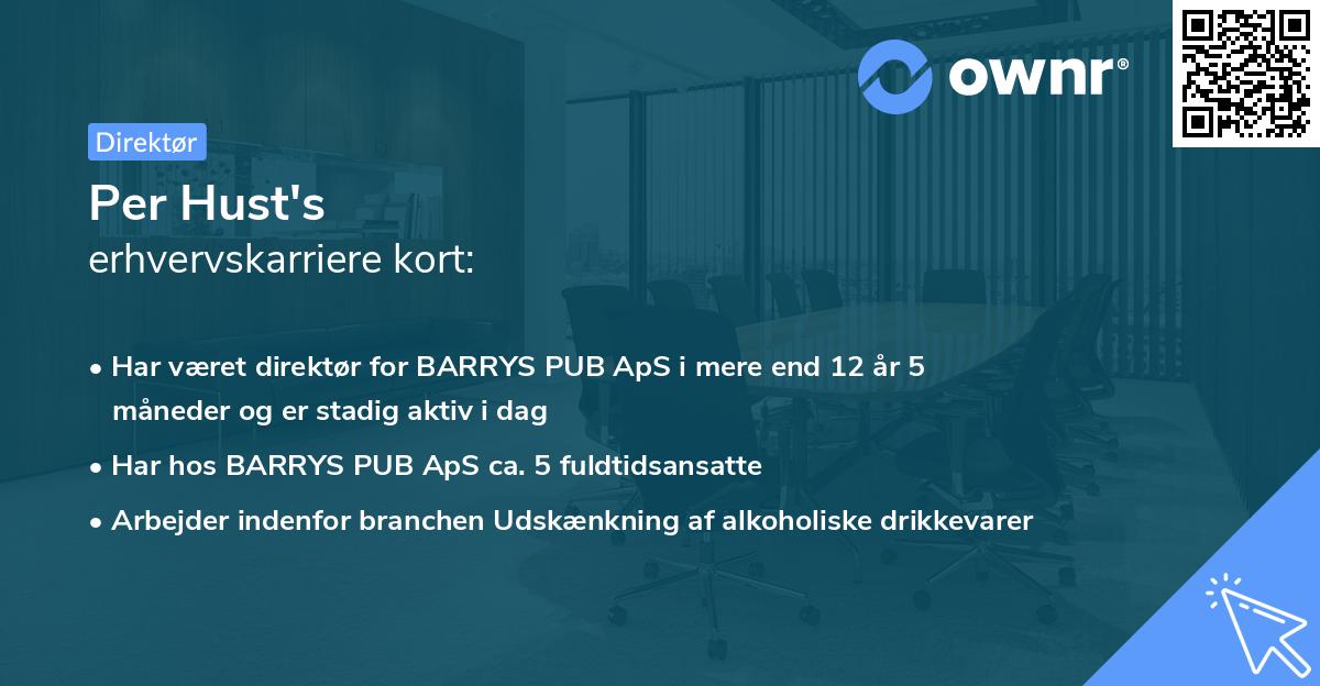 Per Hust's erhvervskarriere kort