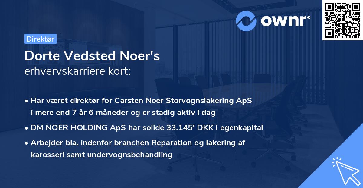 Dorte Vedsted Noer's erhvervskarriere kort