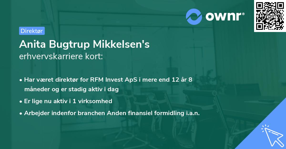 Anita Bugtrup Mikkelsen's erhvervskarriere kort