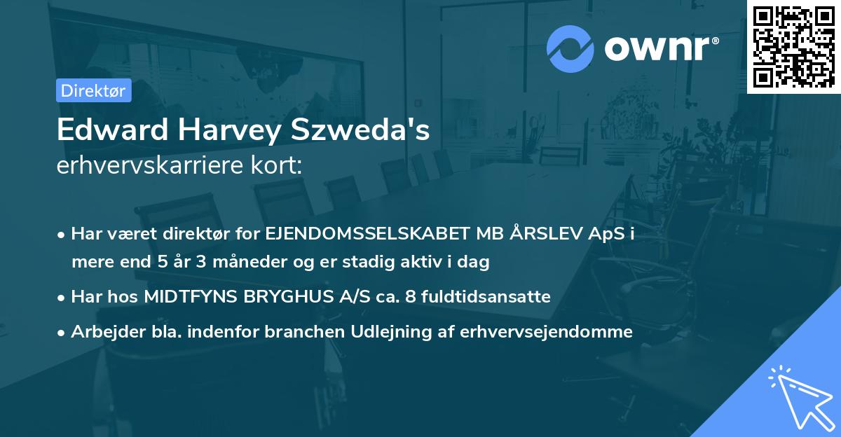 Edward Harvey Szweda's erhvervskarriere kort