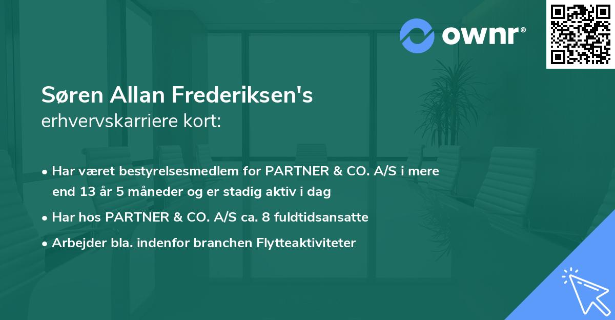 Søren Allan Frederiksen's erhvervskarriere kort