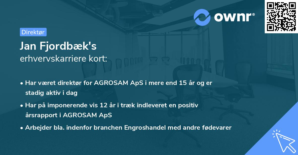 Jan Fjordbæk's erhvervskarriere kort