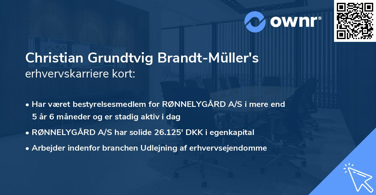 Christian Grundtvig Brandt-Müller's erhvervskarriere kort
