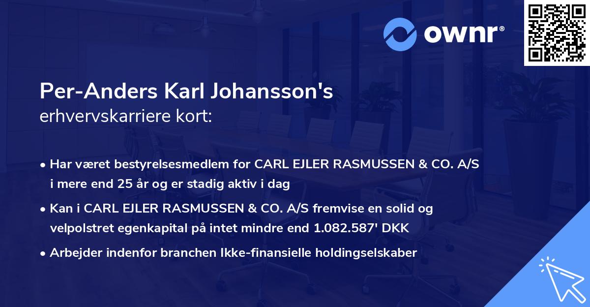 Per-Anders Karl Johansson's erhvervskarriere kort