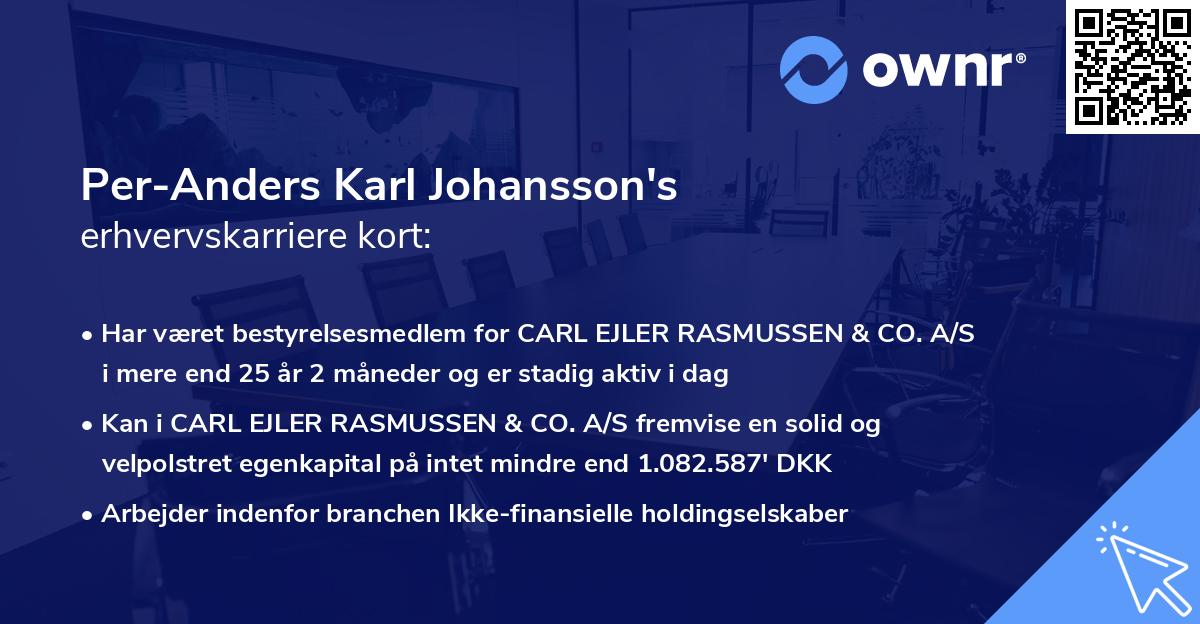 Per-Anders Karl Johansson's erhvervskarriere kort