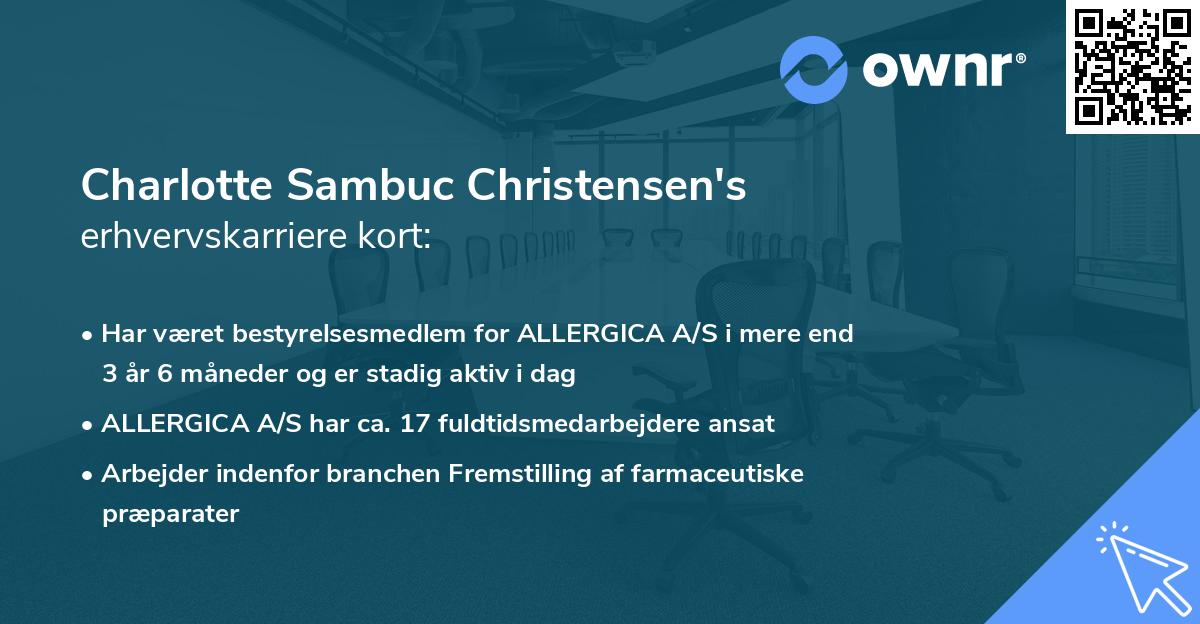 Charlotte Sambuc Christensen's erhvervskarriere kort