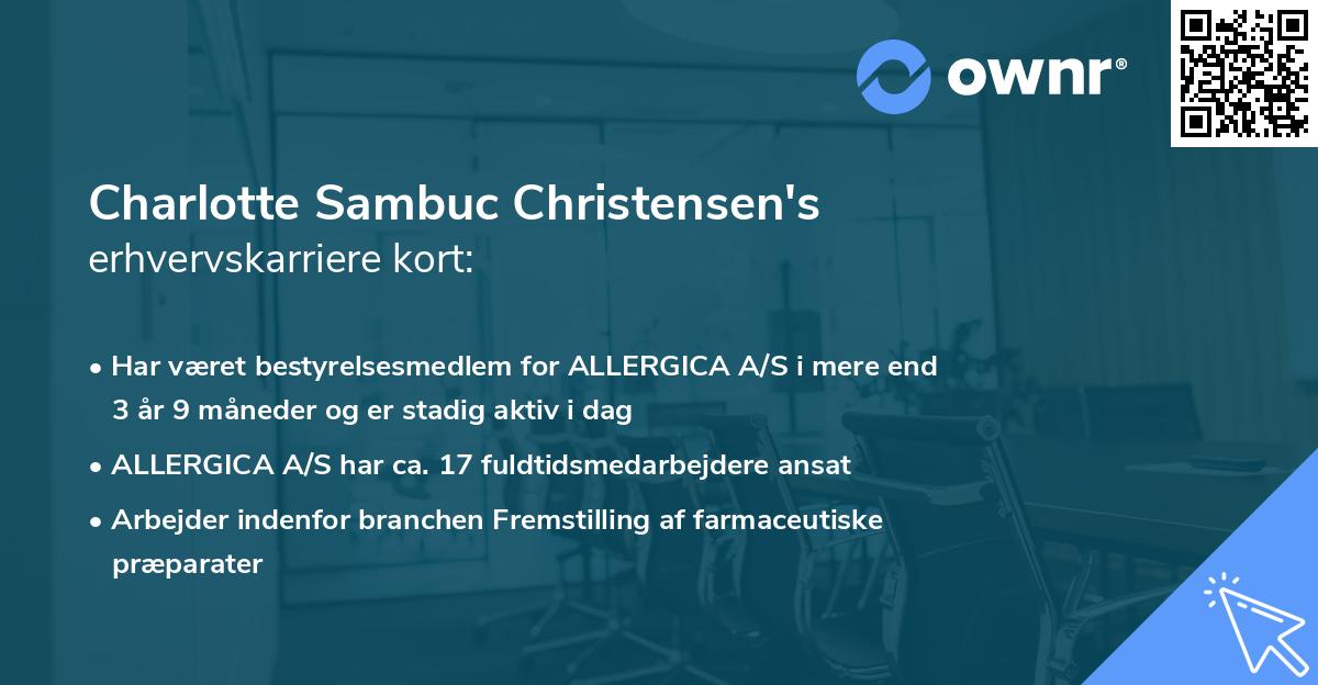 Charlotte Sambuc Christensen's erhvervskarriere kort