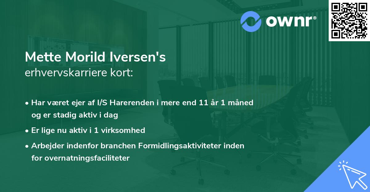 Mette Morild Iversen's erhvervskarriere kort