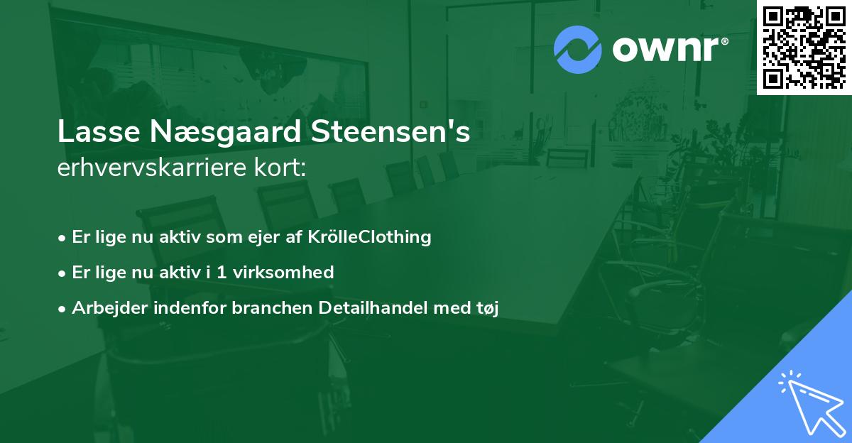 Lasse Næsgaard Steensen's erhvervskarriere kort