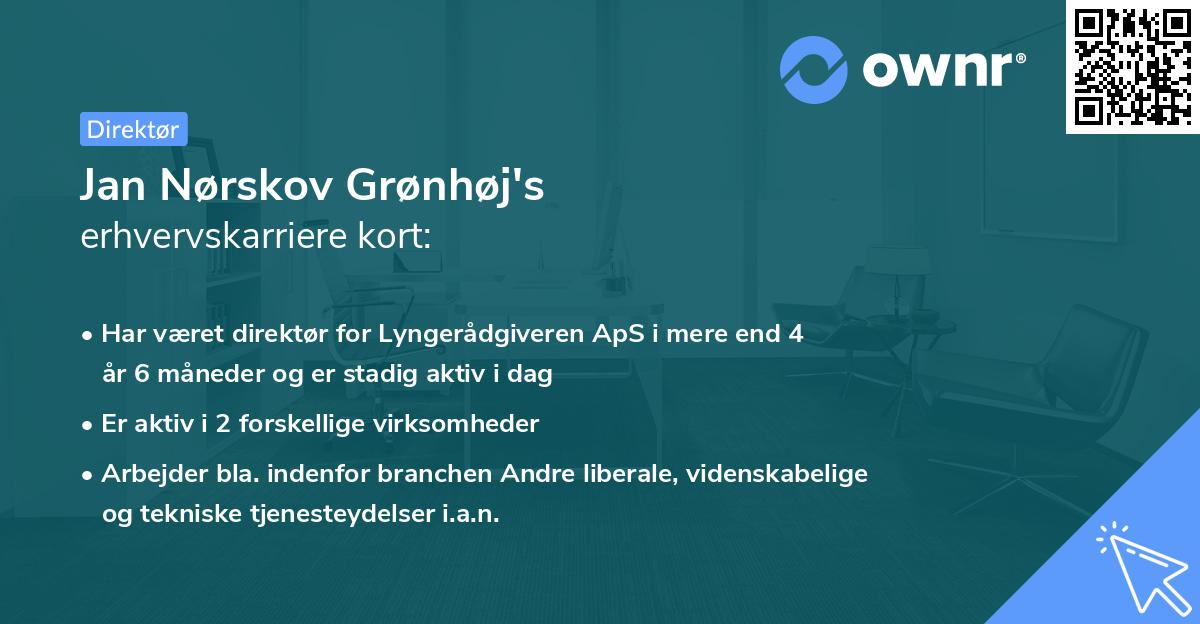 Jan Nørskov Grønhøj's erhvervskarriere kort
