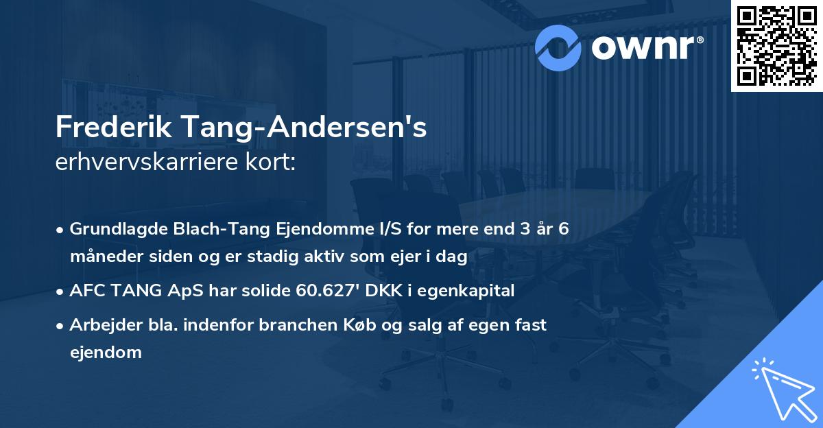 Frederik Tang-Andersen's erhvervskarriere kort