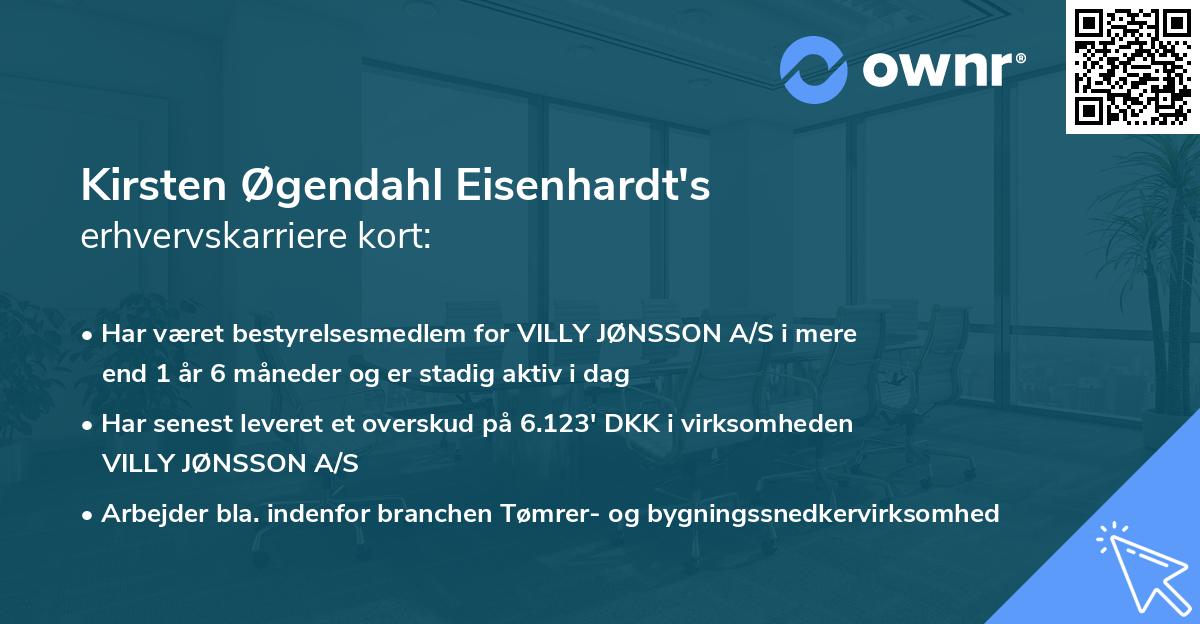 Kirsten Øgendahl Eisenhardt's erhvervskarriere kort