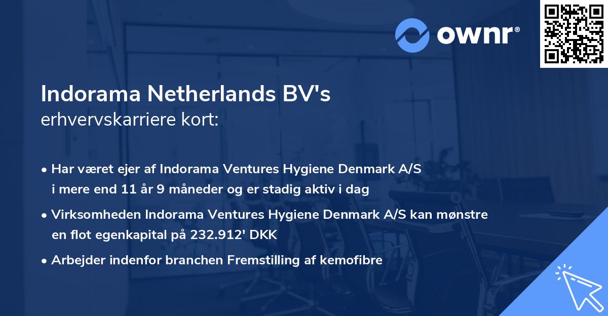 Indorama Netherlands BV's erhvervskarriere kort