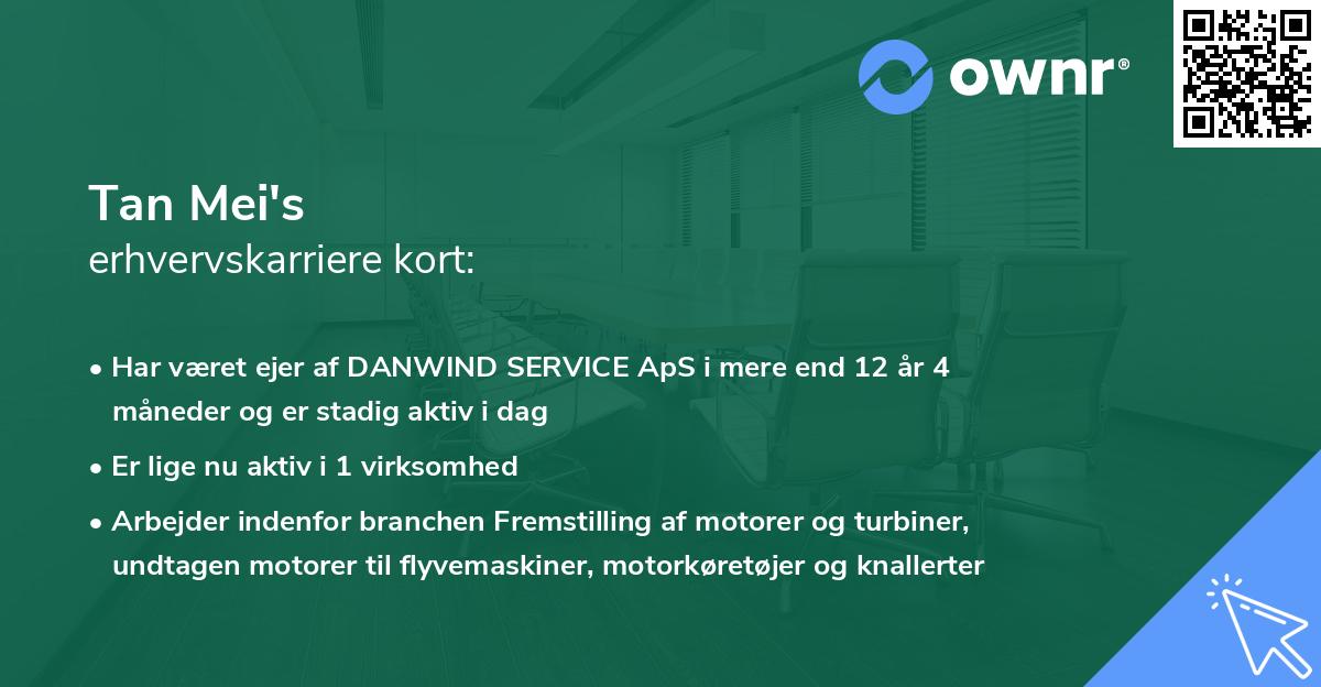Tan Mei's erhvervskarriere kort