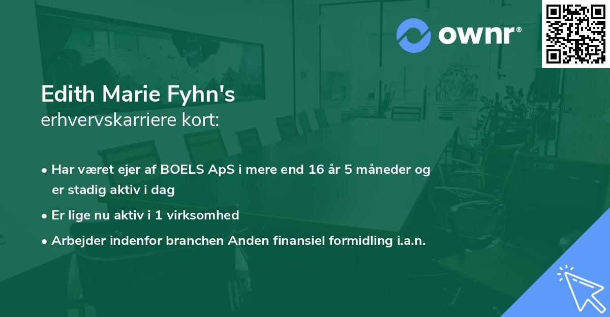 Edith Marie Fyhn's erhvervskarriere kort