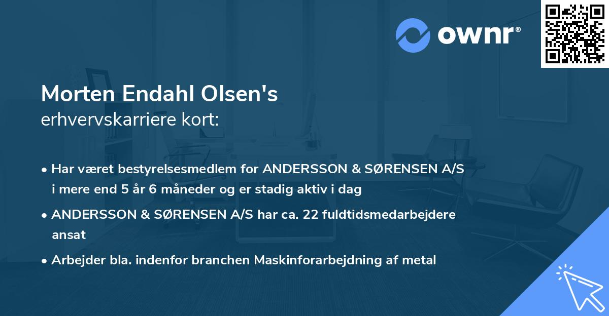 Morten Endahl Olsen's erhvervskarriere kort