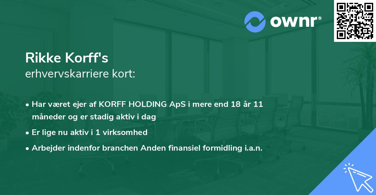 Rikke Korff's erhvervskarriere kort