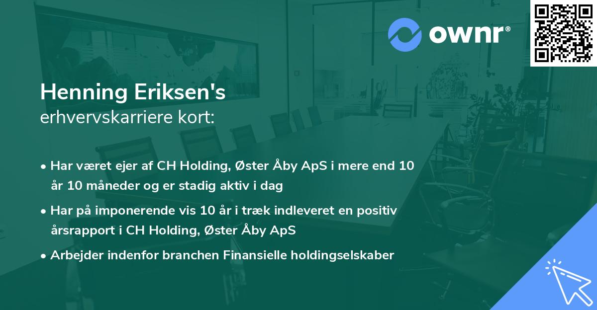 Henning Eriksen's erhvervskarriere kort