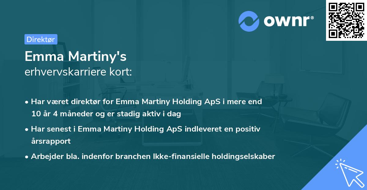 Emma Martiny's erhvervskarriere kort