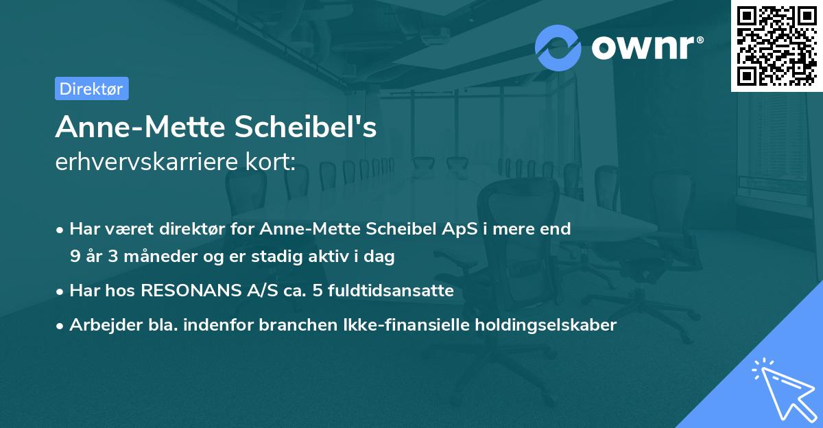 Anne-Mette Scheibel's erhvervskarriere kort