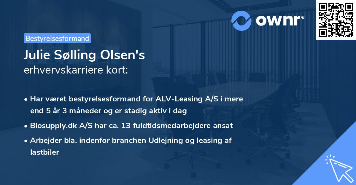 Julie Sølling Olsen's erhvervskarriere kort