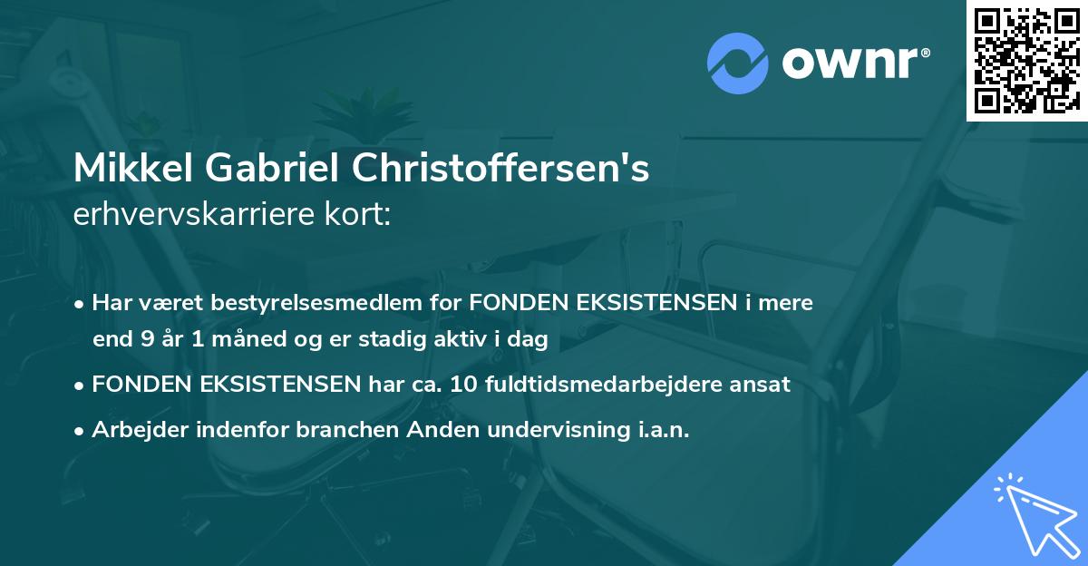 Mikkel Gabriel Christoffersen's erhvervskarriere kort