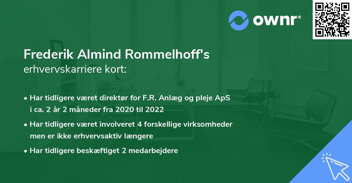 Frederik Almind Rommelhoff's erhvervskarriere kort