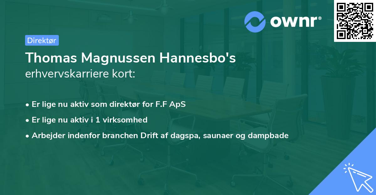 Thomas Magnussen Hannesbo's erhvervskarriere kort