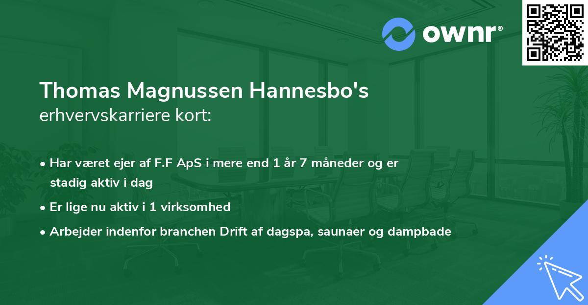Thomas Magnussen Hannesbo's erhvervskarriere kort
