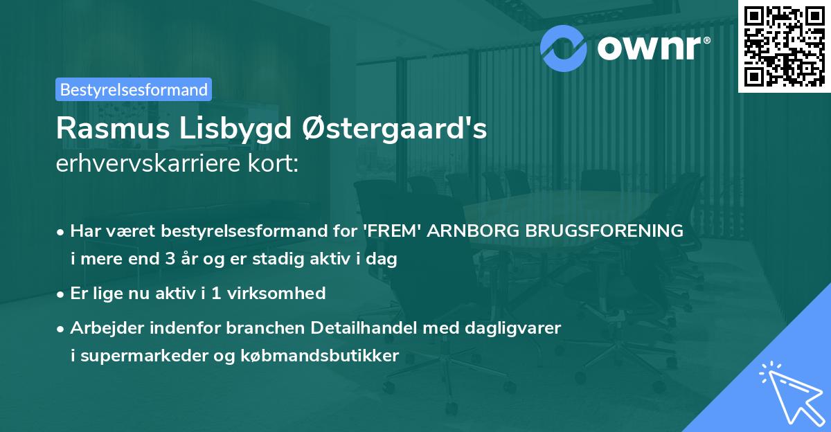 Rasmus Lisbygd Østergaard's erhvervskarriere kort