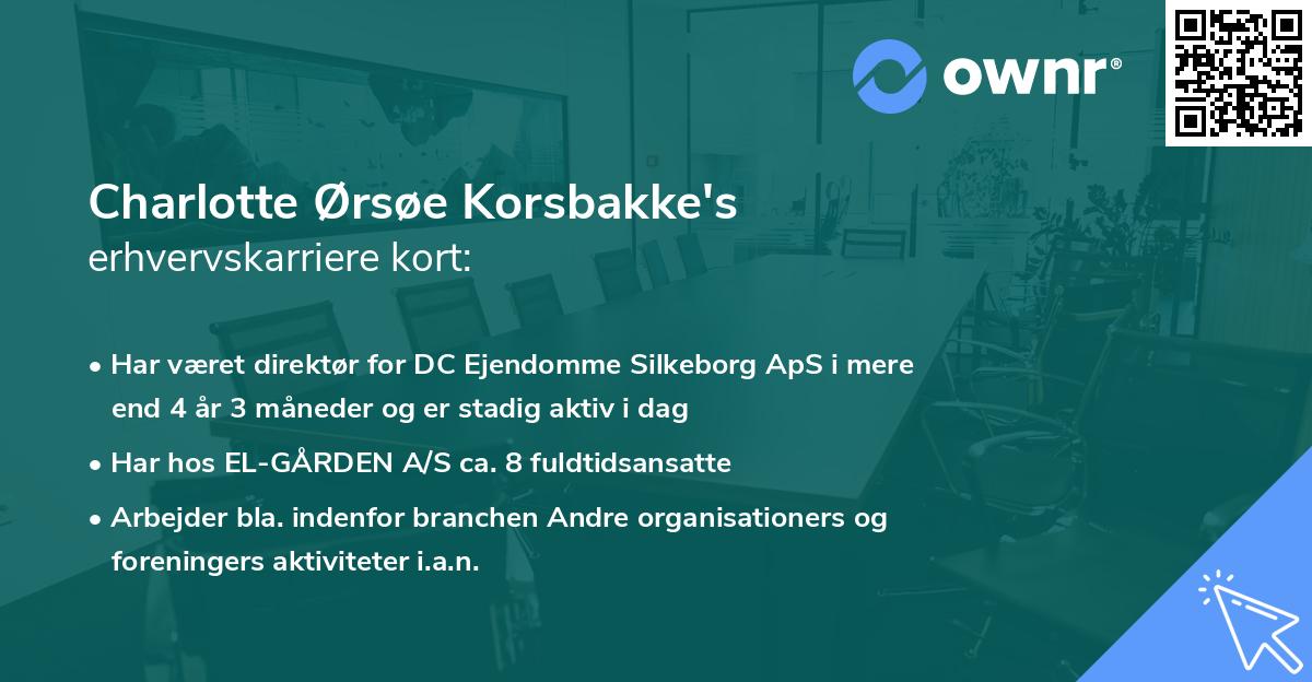 Charlotte Ørsøe Korsbakke's erhvervskarriere kort