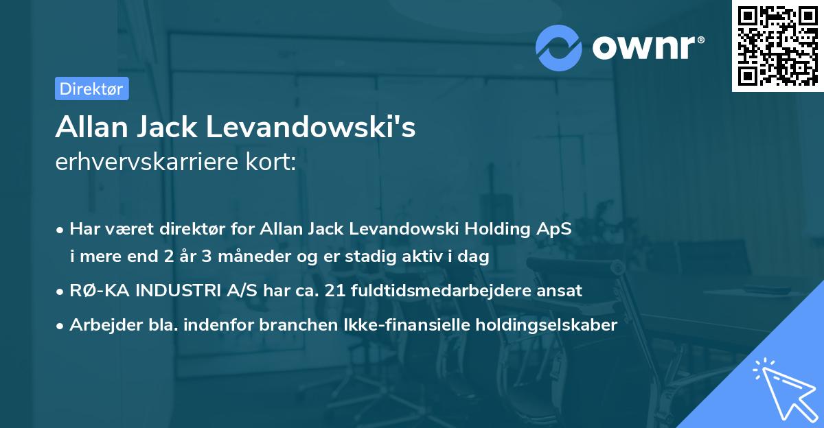 Allan Jack Levandowski's erhvervskarriere kort