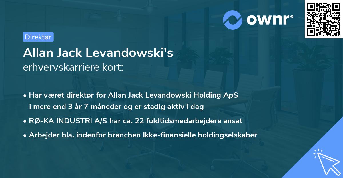 Allan Jack Levandowski's erhvervskarriere kort