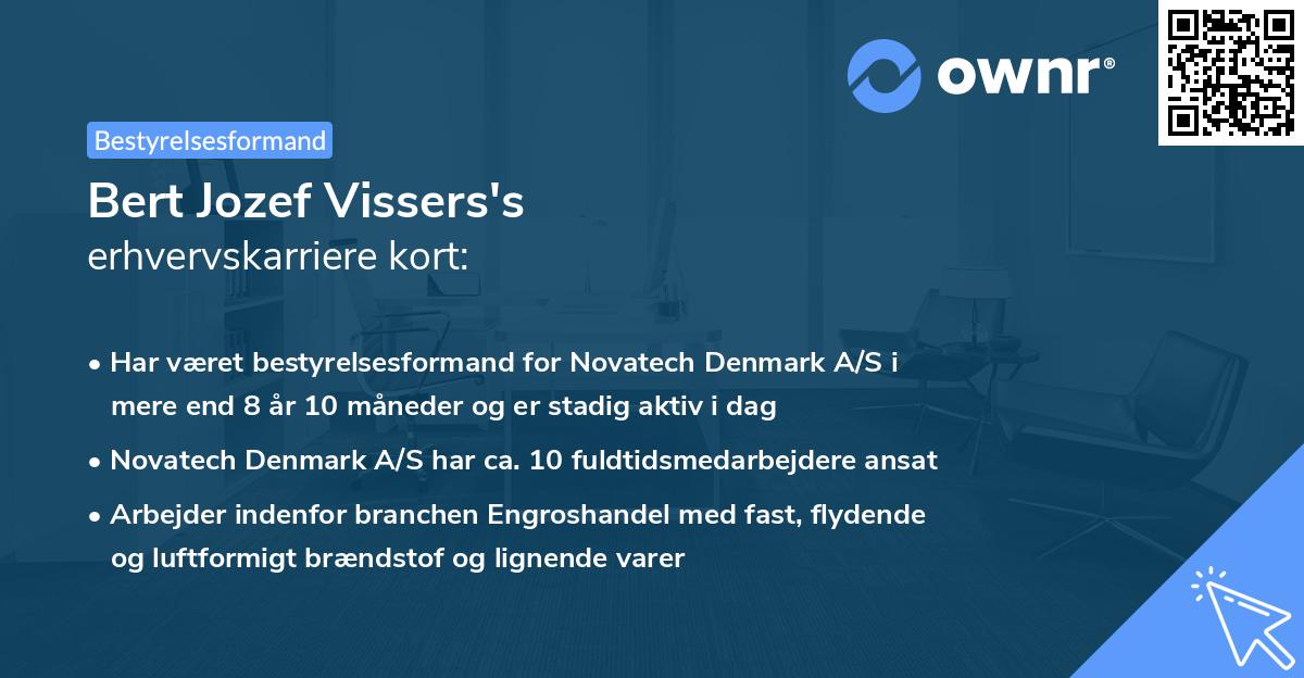 Bert Jozef Vissers's erhvervskarriere kort
