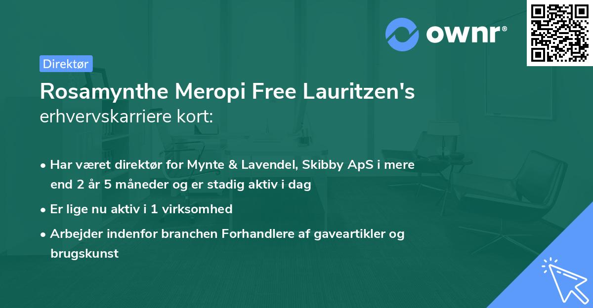 Rosamynthe Meropi Free Lauritzen's erhvervskarriere kort