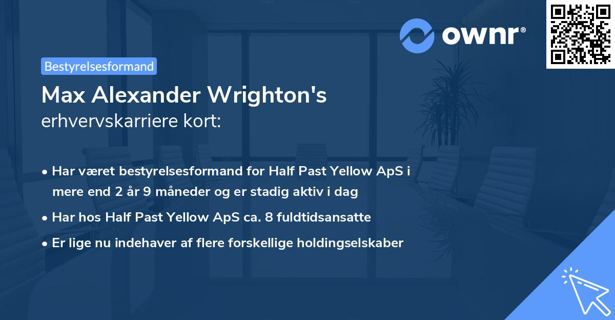 Max Alexander Wrighton's erhvervskarriere kort