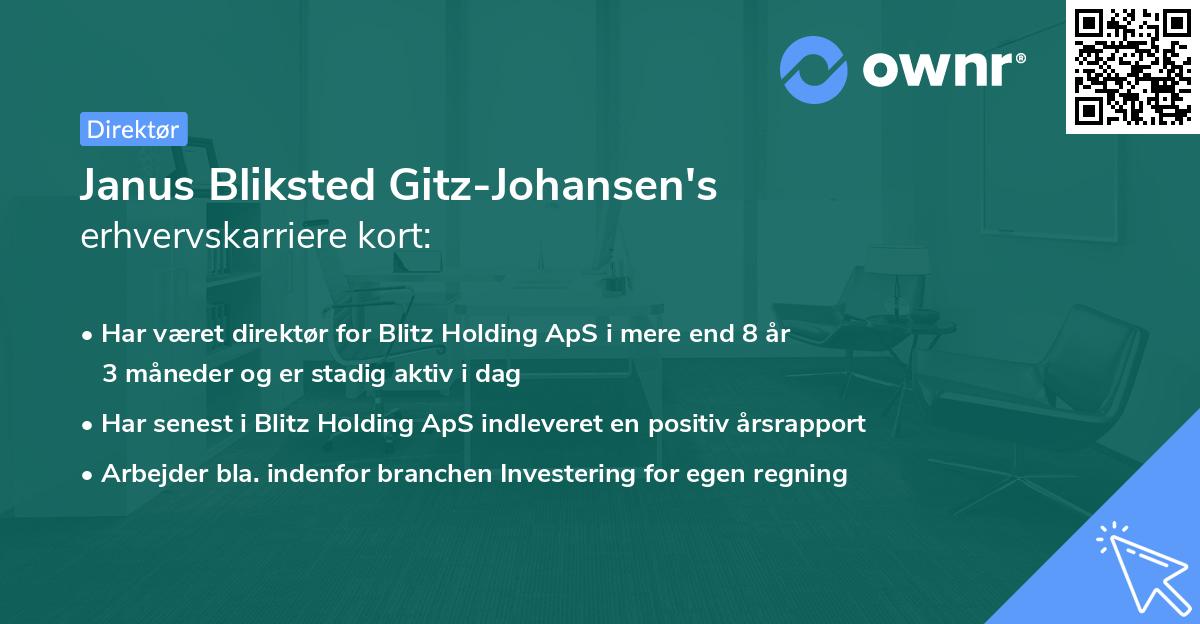 Janus Bliksted Gitz-Johansen's erhvervskarriere kort