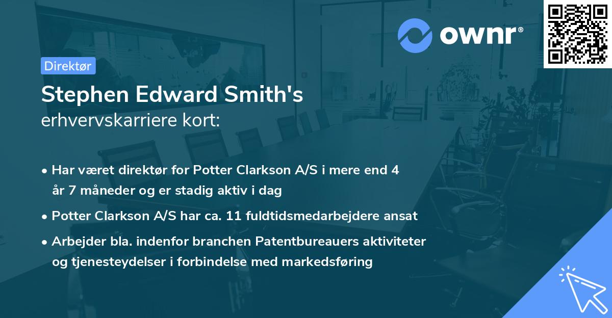 Stephen Edward Smith's erhvervskarriere kort
