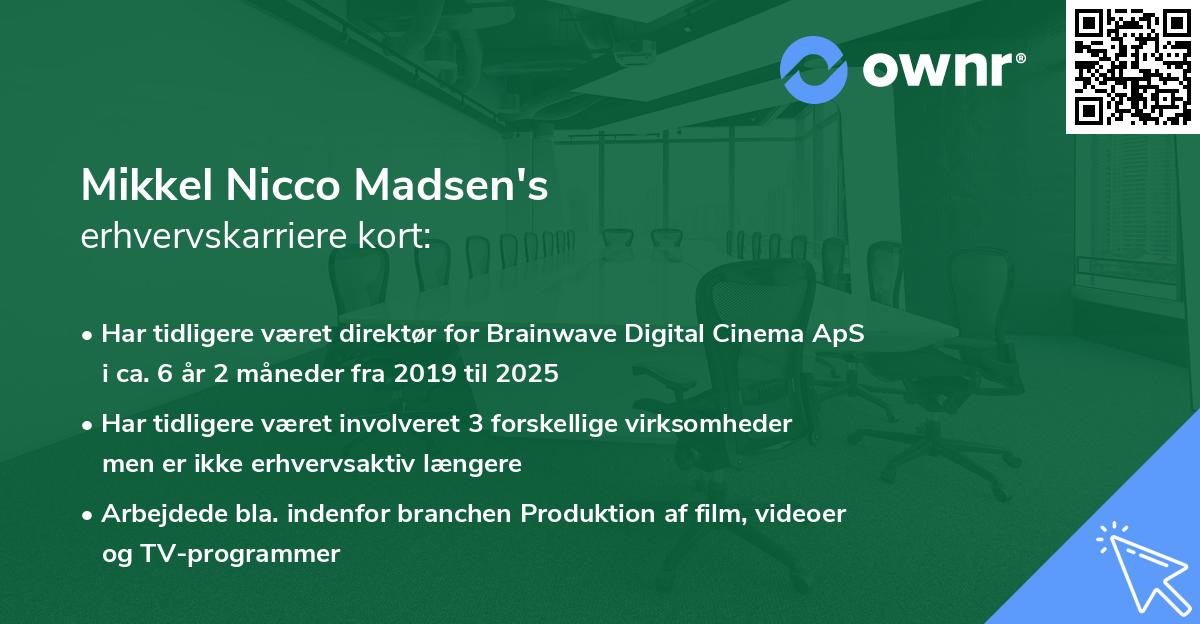 Mikkel Nicco Madsen's erhvervskarriere kort