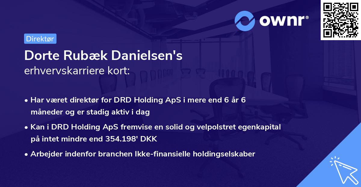 Dorte Rubæk Danielsen's erhvervskarriere kort