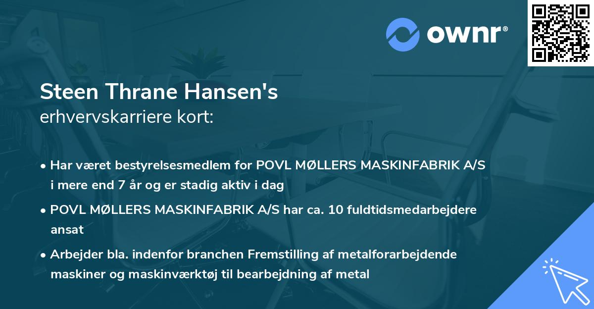 Steen Thrane Hansen's erhvervskarriere kort